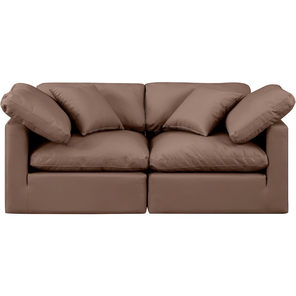 Indulge Brown Vegan Leather Modular Sofa