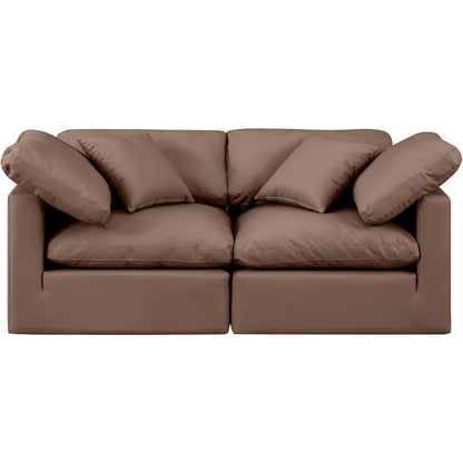 Indulge Brown Vegan Leather Modular Sofa