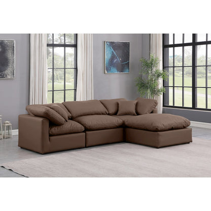 Indulge Brown Vegan Leather Modular Sectional
