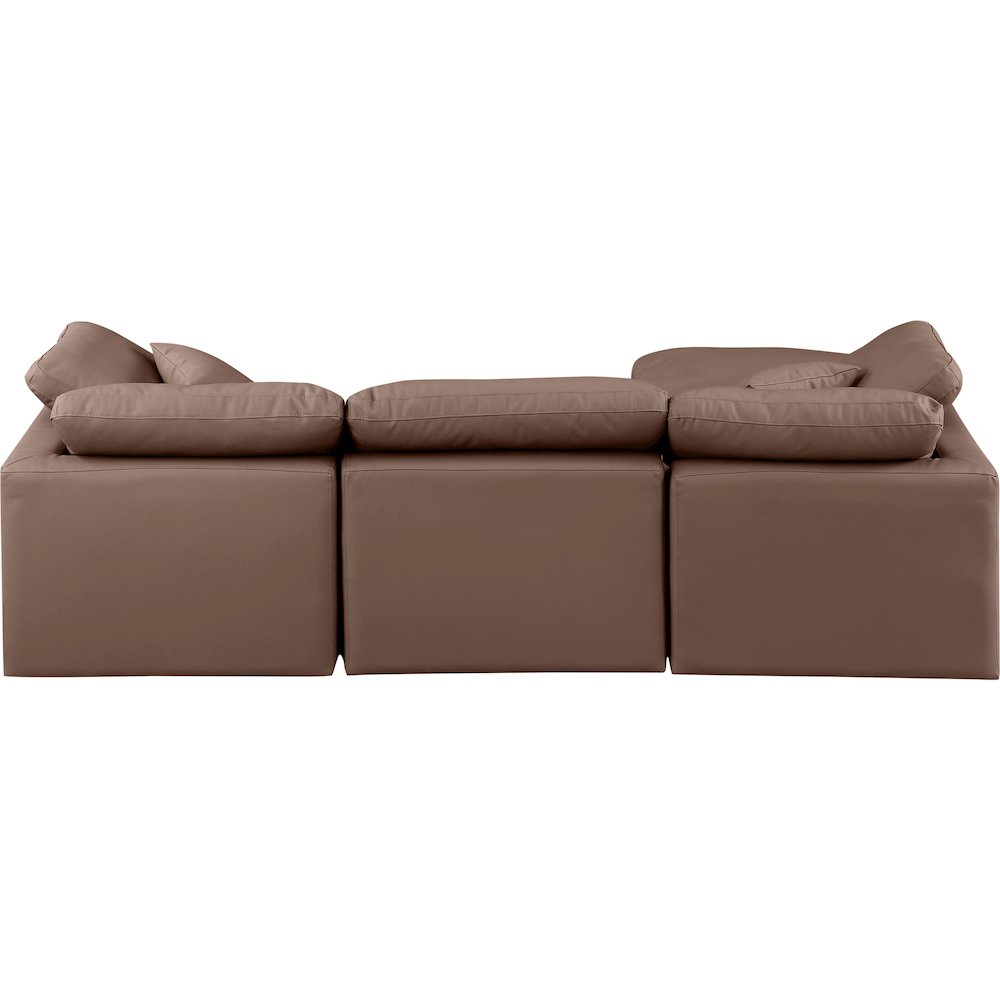 Indulge Brown Vegan Leather Modular Sectional