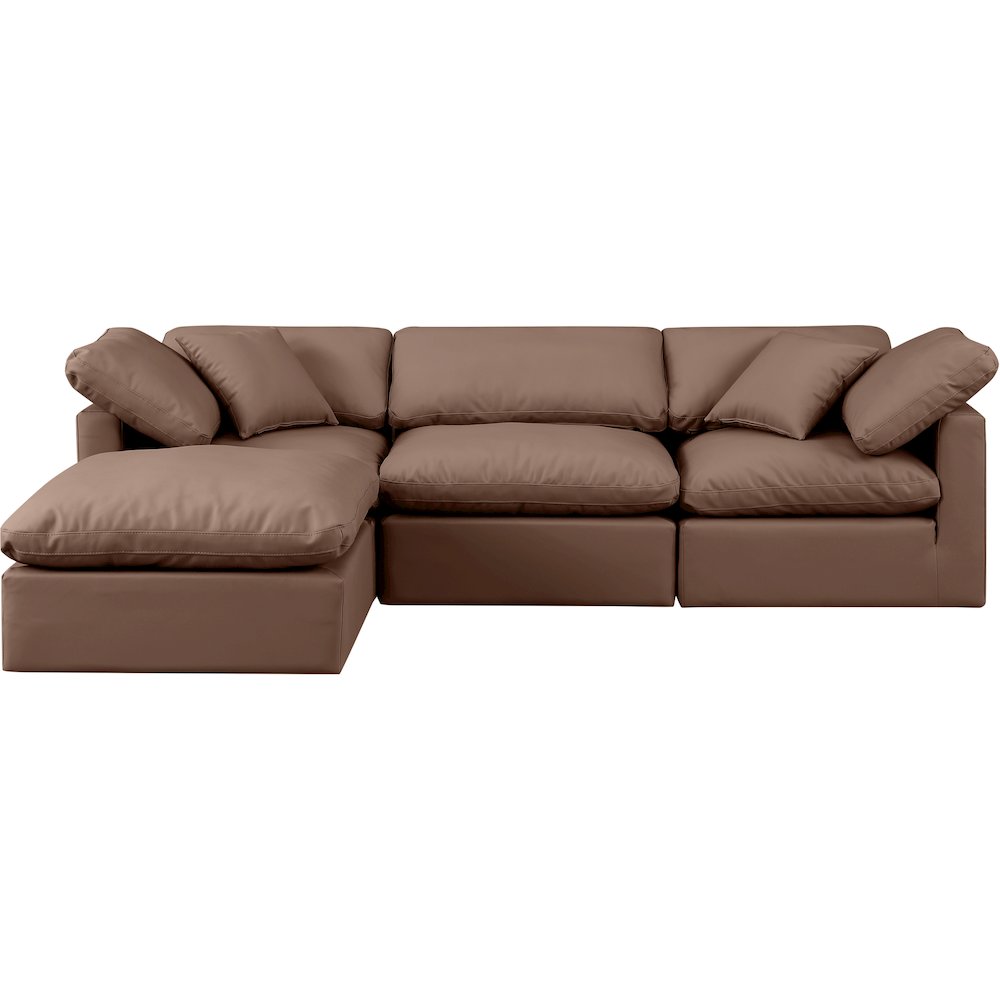 Indulge Brown Vegan Leather Modular Sectional