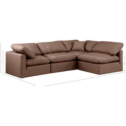 Indulge Brown Vegan Leather Modular Sectional