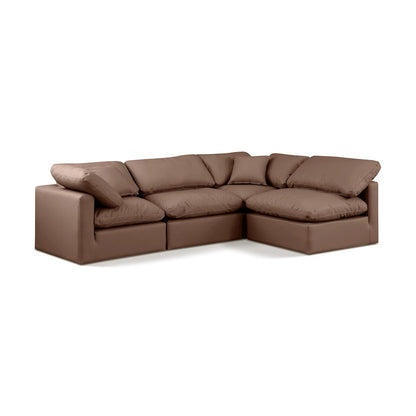 Indulge Brown Vegan Leather Modular Sectional