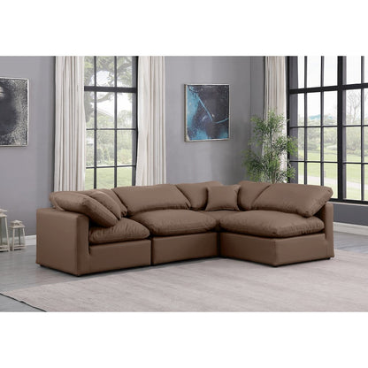 Indulge Brown Vegan Leather Modular Sectional