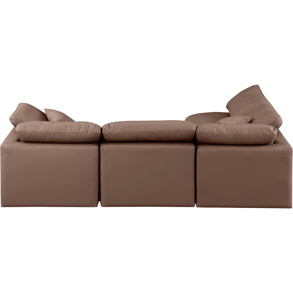 Indulge Brown Vegan Leather Modular Sectional