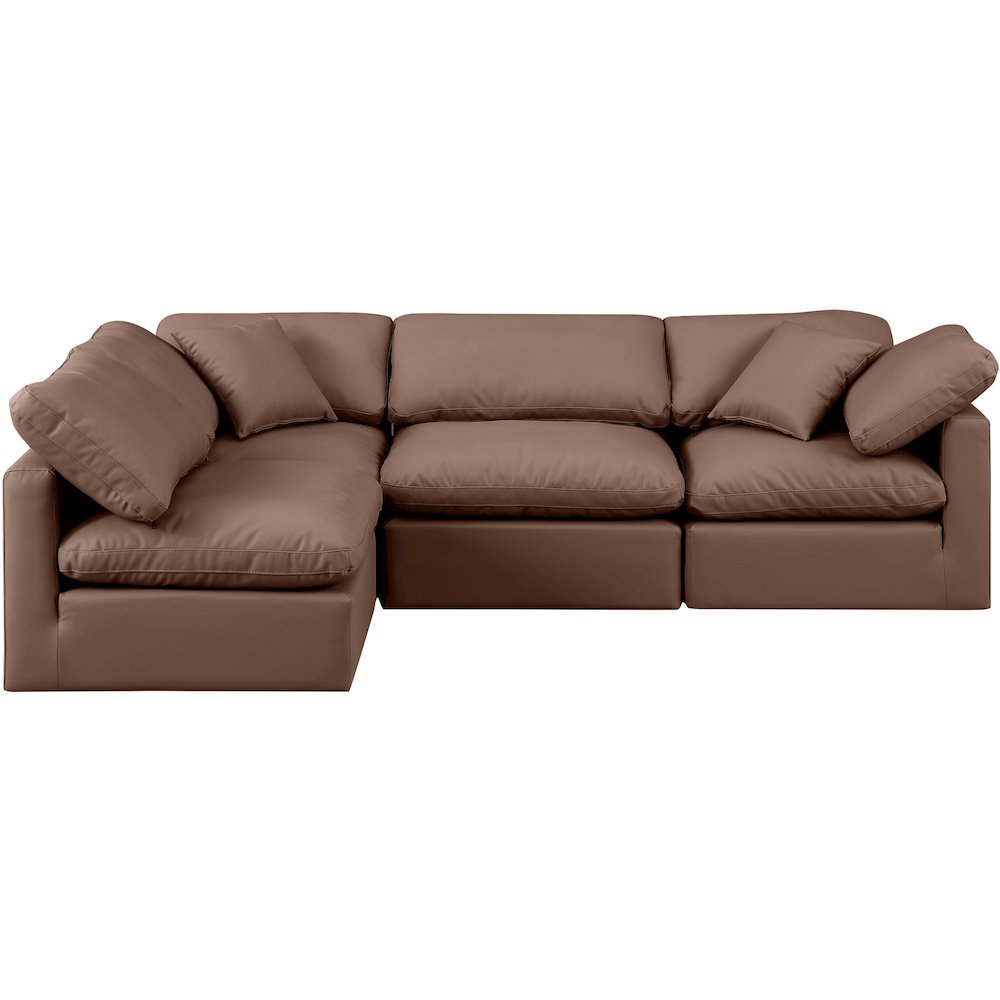 Indulge Brown Vegan Leather Modular Sectional