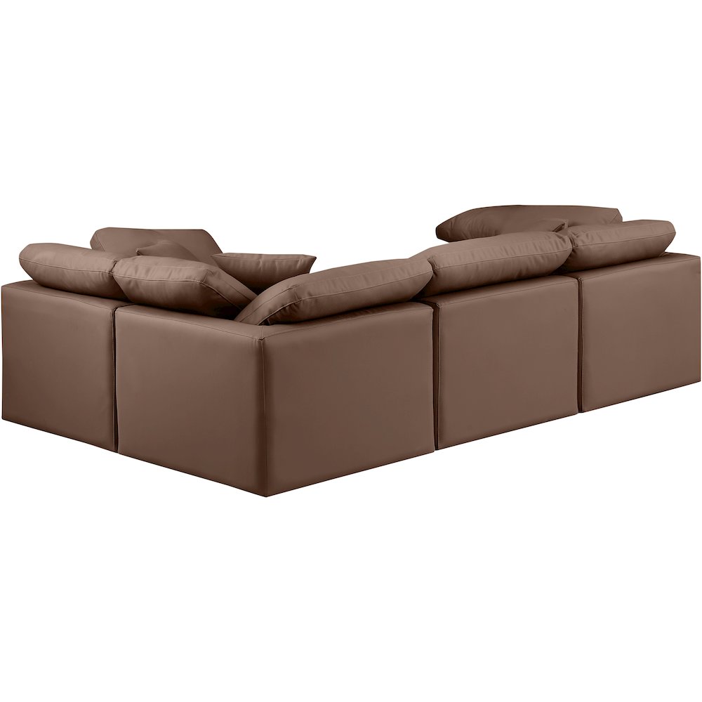 Indulge Brown Vegan Leather Modular Sectional