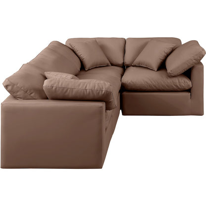 Indulge Brown Vegan Leather Modular Sectional