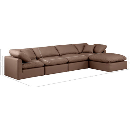 Indulge Brown Vegan Leather Modular Sectional