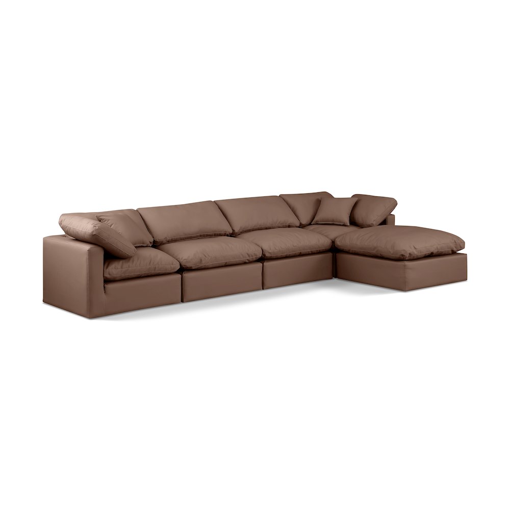 Indulge Brown Vegan Leather Modular Sectional