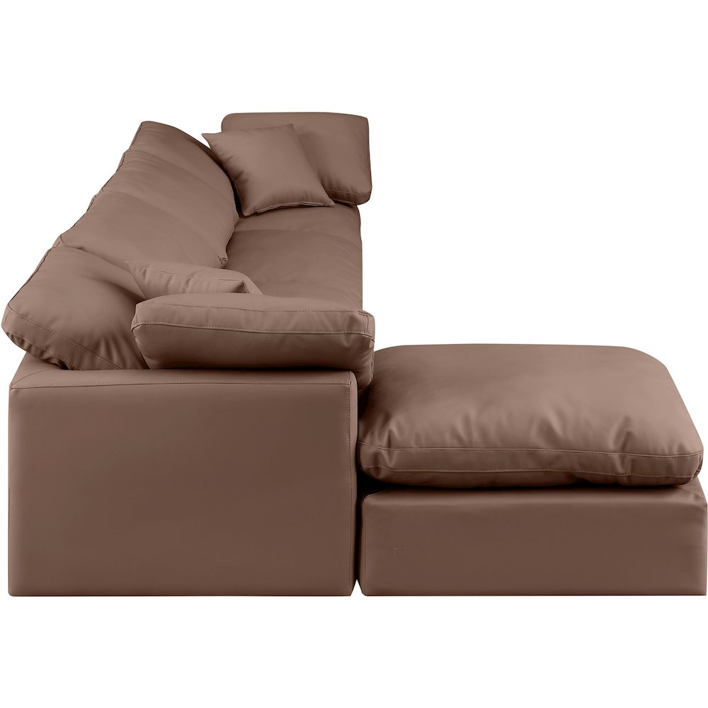 Indulge Brown Vegan Leather Modular Sectional