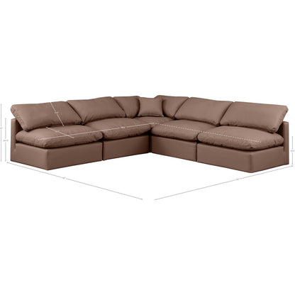 Indulge Brown Vegan Leather Modular Sectional