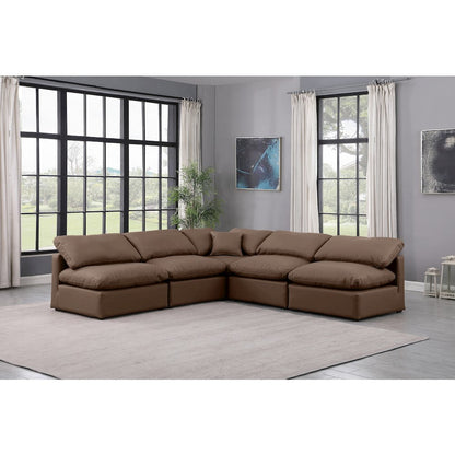Indulge Brown Vegan Leather Modular Sectional