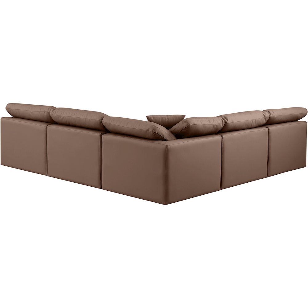 Indulge Brown Vegan Leather Modular Sectional