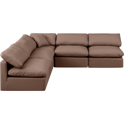 Indulge Brown Vegan Leather Modular Sectional