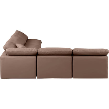 Indulge Brown Vegan Leather Modular Sectional