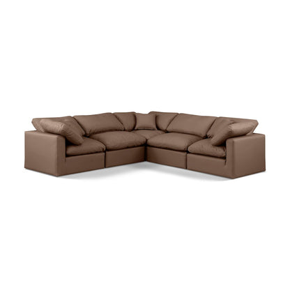 Indulge Brown Vegan Leather Modular Sectional