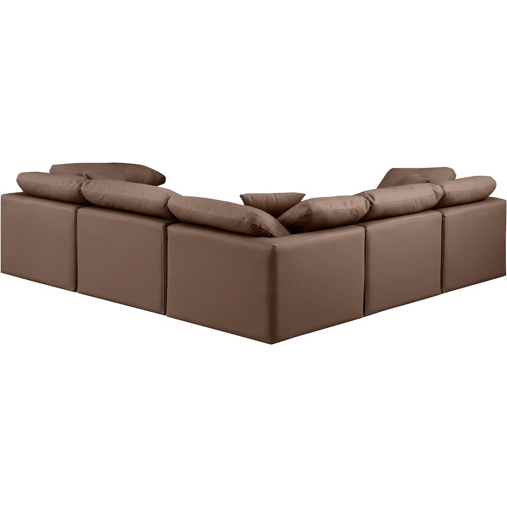 Indulge Brown Vegan Leather Modular Sectional