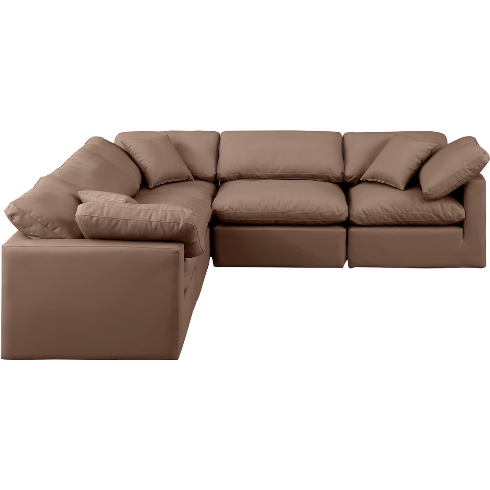 Indulge Brown Vegan Leather Modular Sectional
