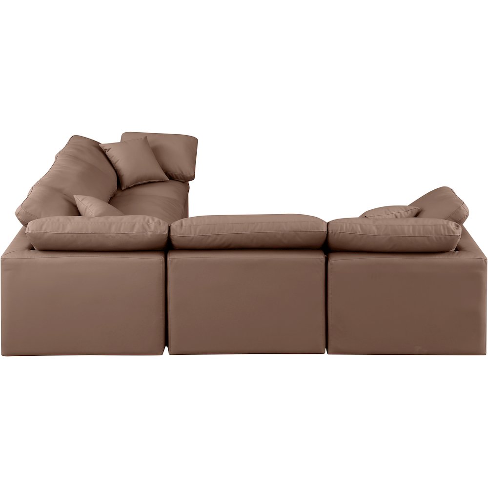Indulge Brown Vegan Leather Modular Sectional