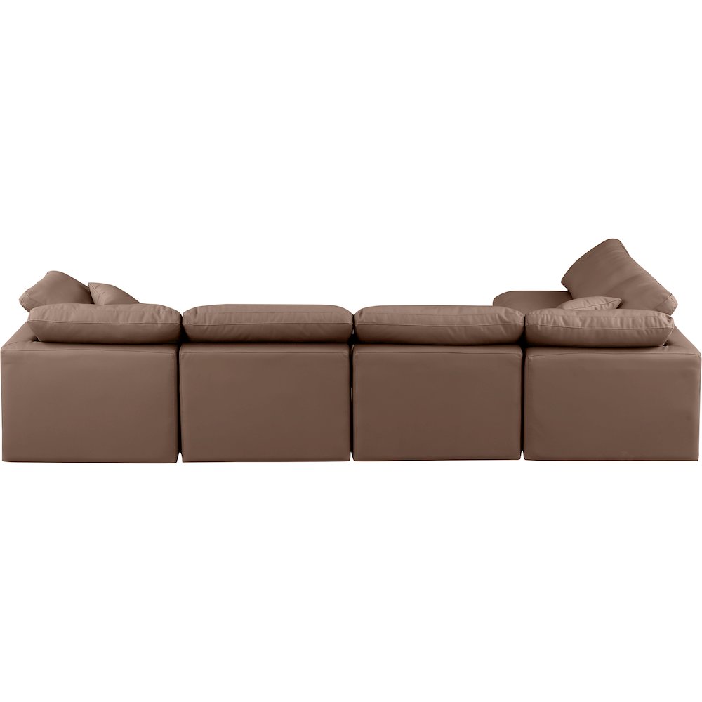 Indulge Brown Vegan Leather Modular Sectional