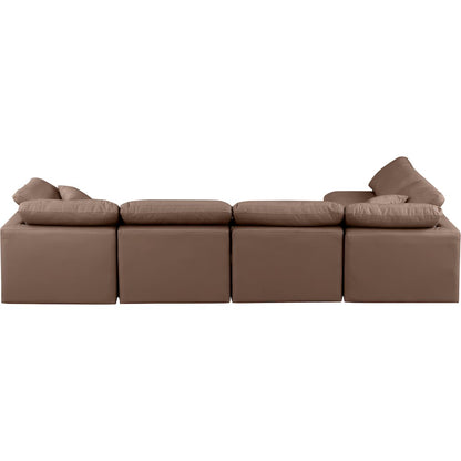 Indulge Brown Vegan Leather Modular Sectional