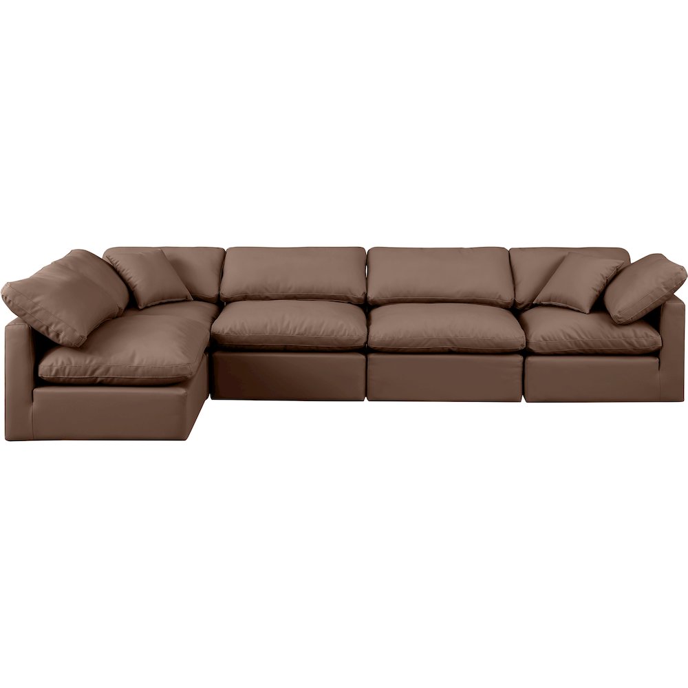 Indulge Brown Vegan Leather Modular Sectional