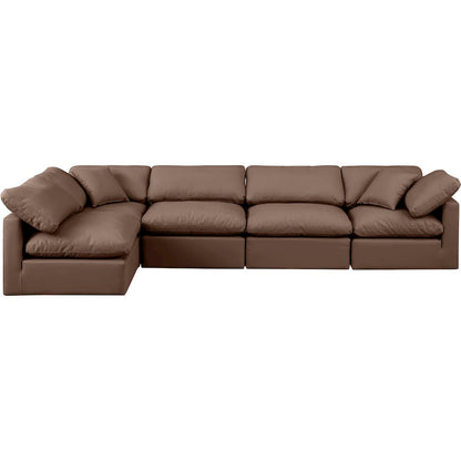 Indulge Brown Vegan Leather Modular Sectional