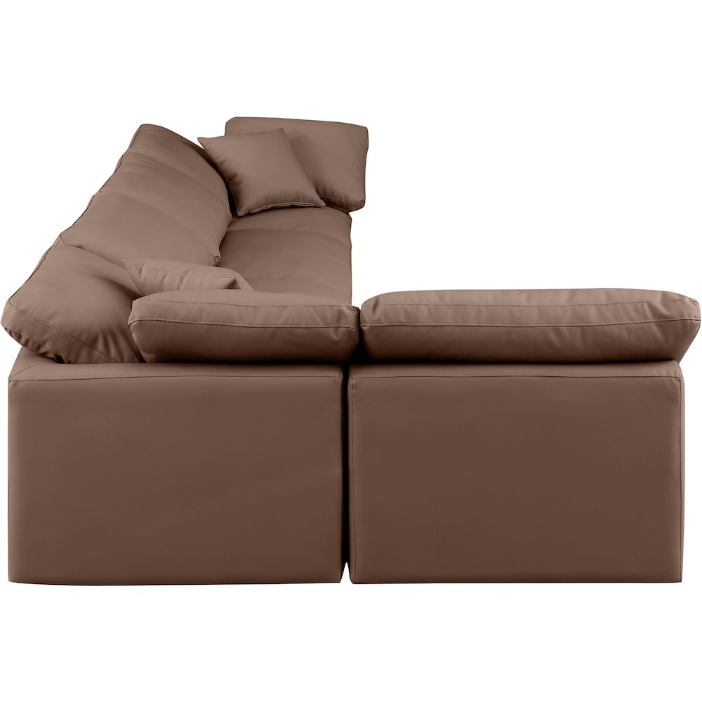 Indulge Brown Vegan Leather Modular Sectional