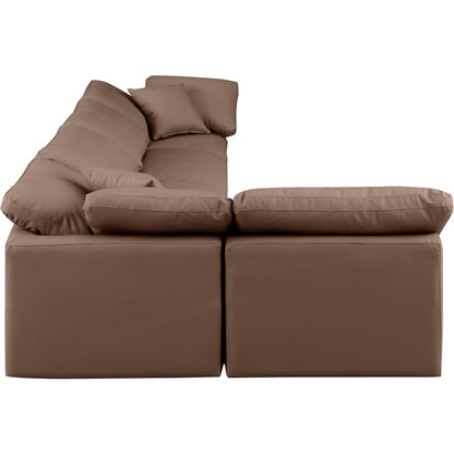 Indulge Brown Vegan Leather Modular Sectional