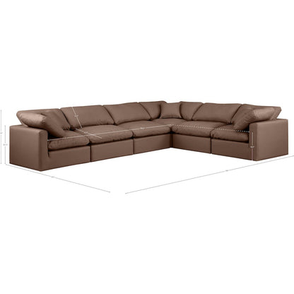 Indulge Brown Vegan Leather Modular Sectional