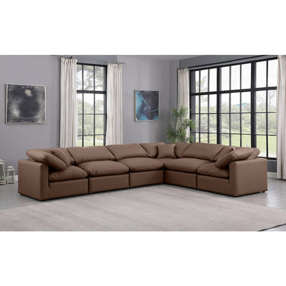 Indulge Brown Vegan Leather Modular Sectional