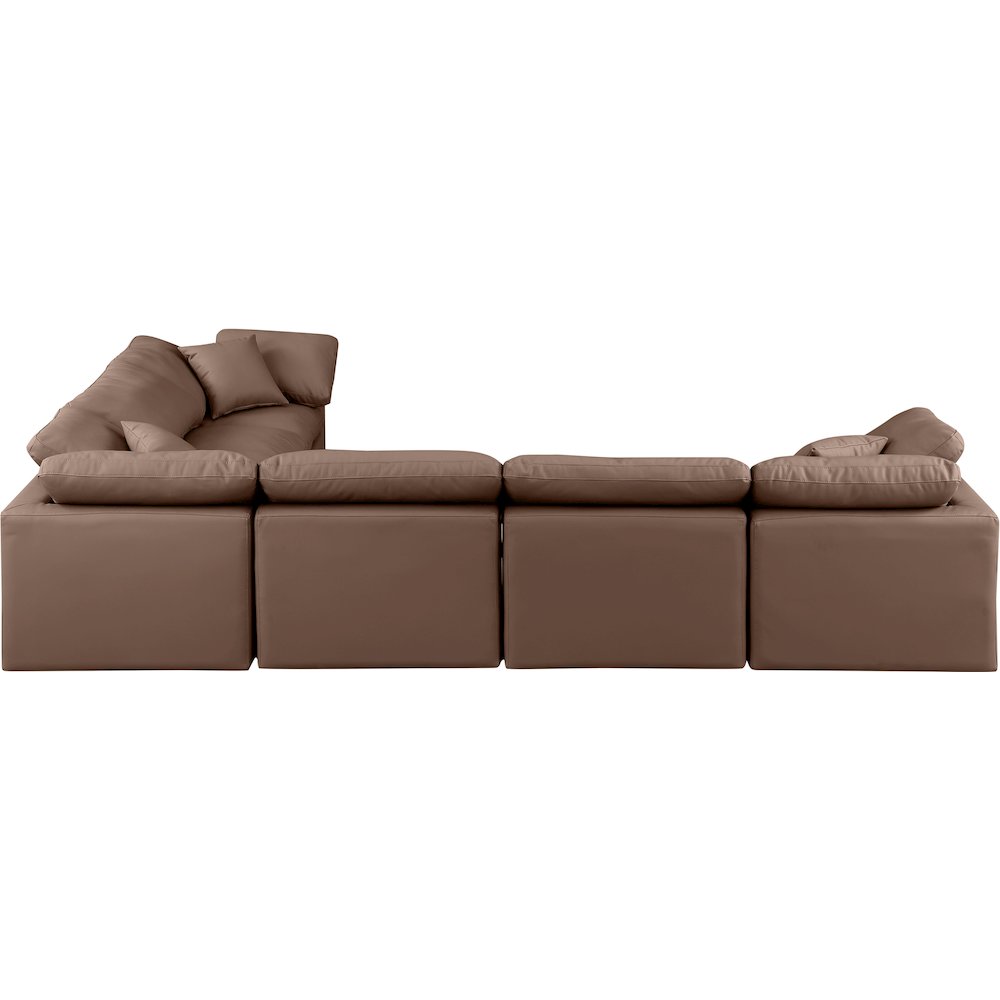 Indulge Brown Vegan Leather Modular Sectional
