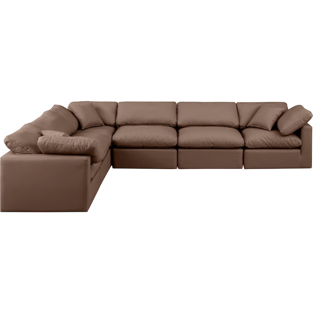 Indulge Brown Vegan Leather Modular Sectional