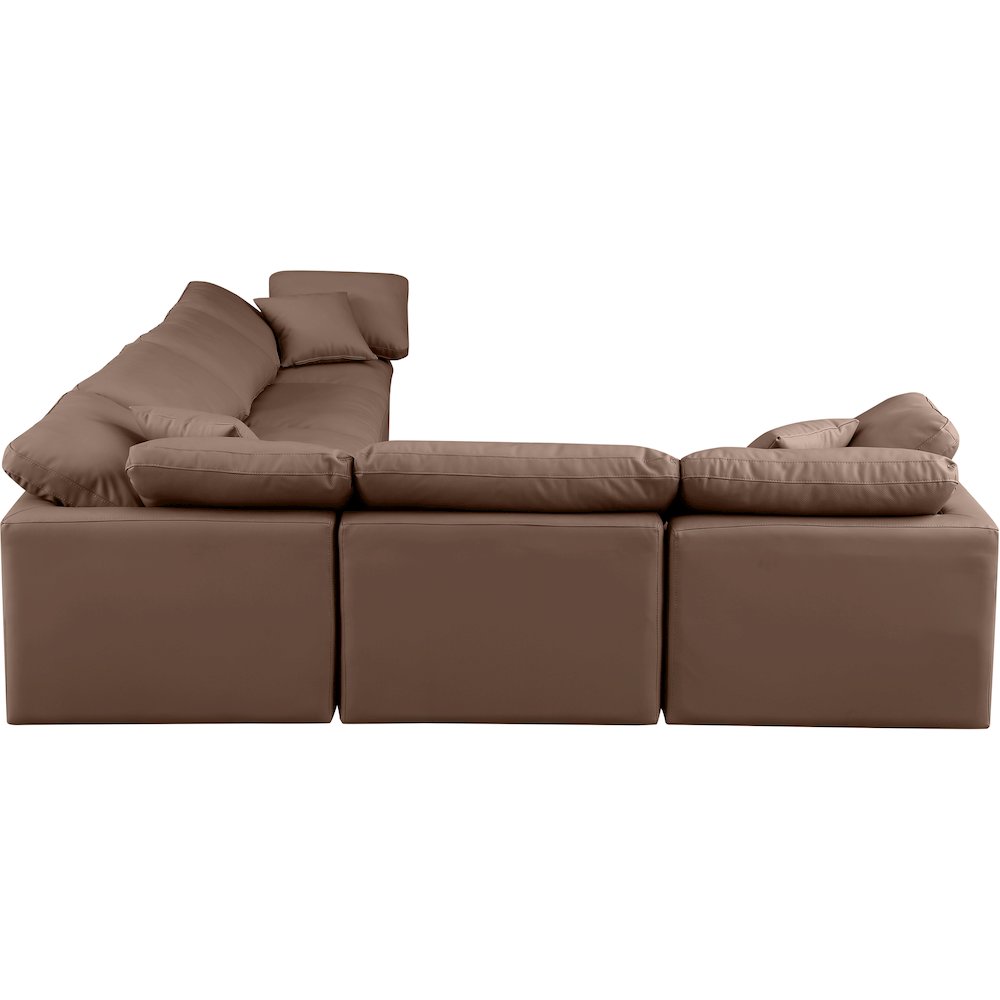 Indulge Brown Vegan Leather Modular Sectional
