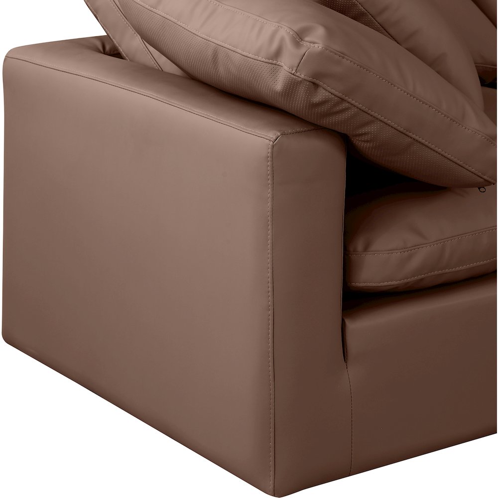 Indulge Brown Vegan Leather Modular Sectional