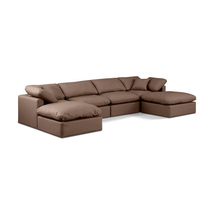 Indulge Brown Vegan Leather Modular Sectional