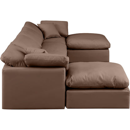 Indulge Brown Vegan Leather Modular Sectional