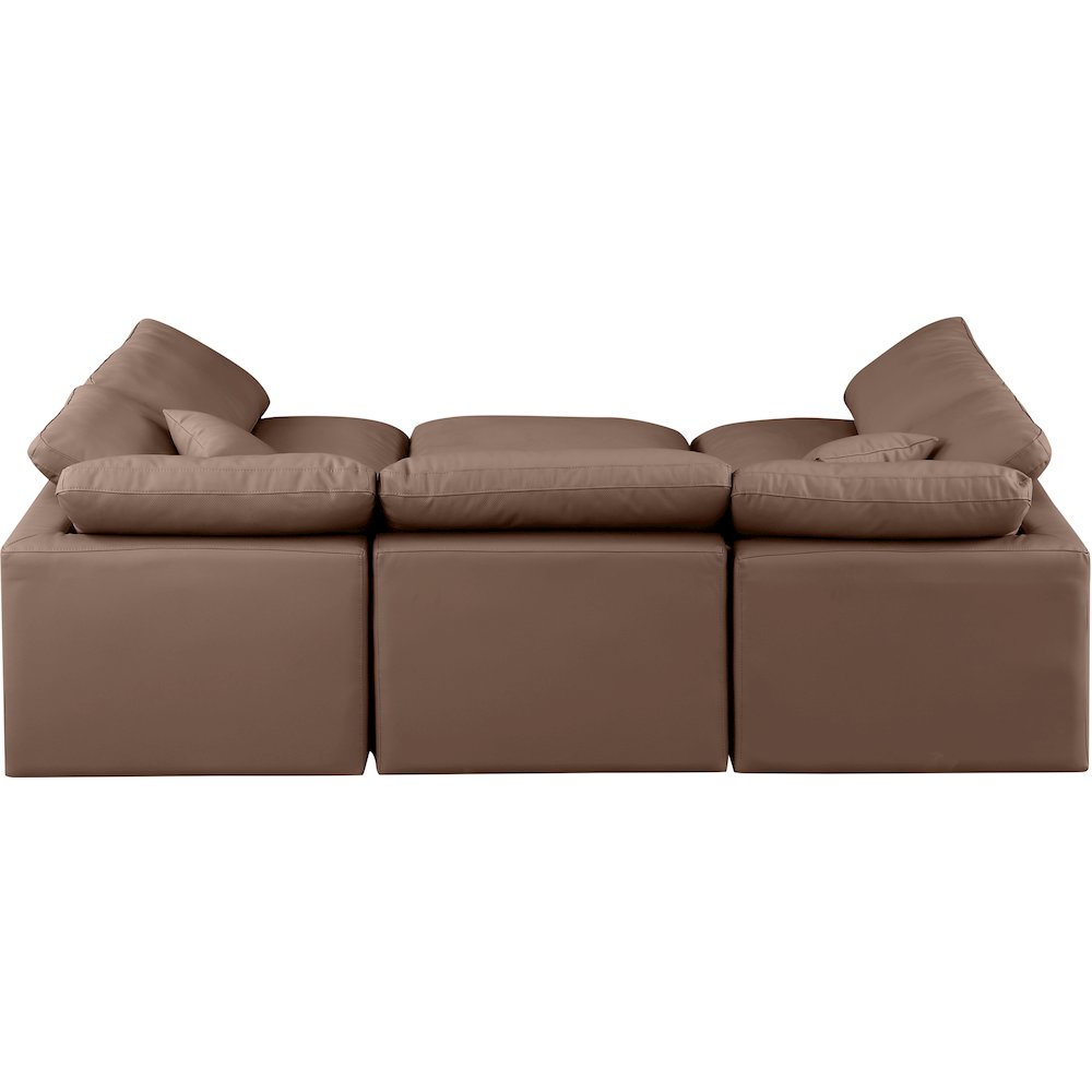 Indulge Brown Vegan Leather Modular Sectional