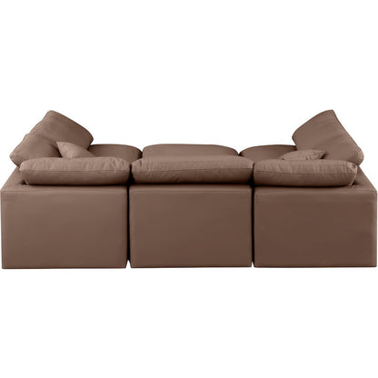 Indulge Brown Vegan Leather Modular Sectional