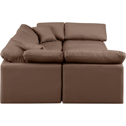Indulge Brown Vegan Leather Modular Sectional
