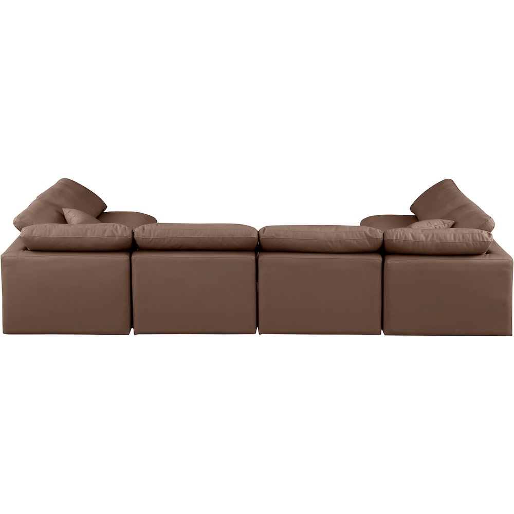 Indulge Brown Vegan Leather Modular Sectional