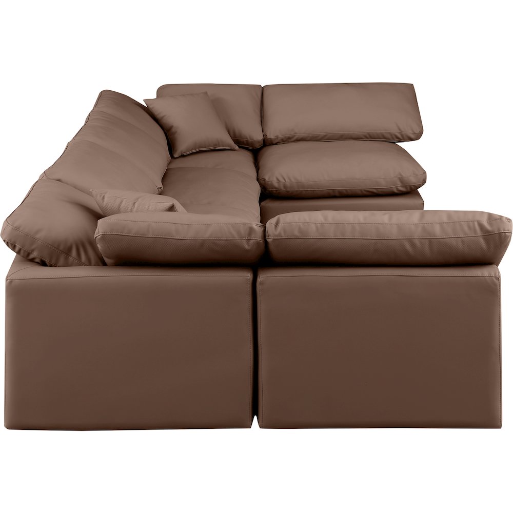 Indulge Brown Vegan Leather Modular Sectional