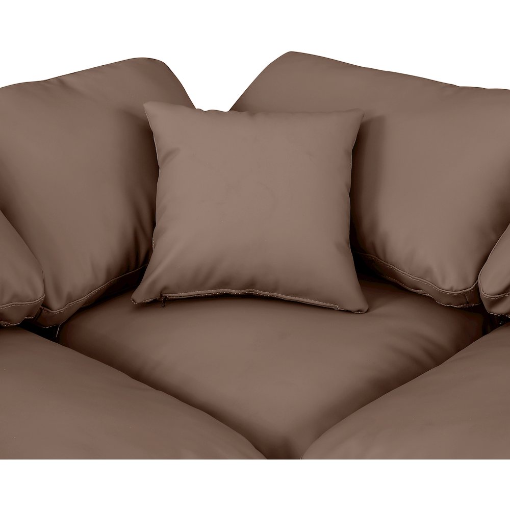Indulge Brown Vegan Leather Modular Sectional