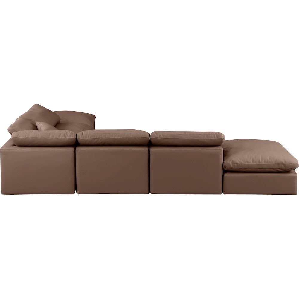 Indulge Brown Vegan Leather Modular Sectional