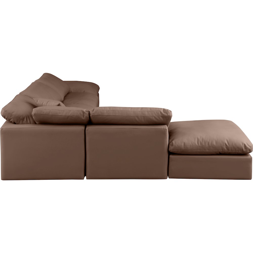 Indulge Brown Vegan Leather Modular Sectional