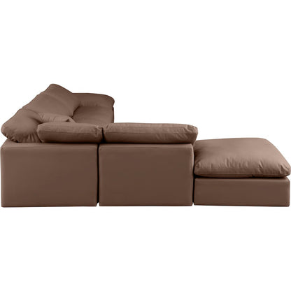 Indulge Brown Vegan Leather Modular Sectional