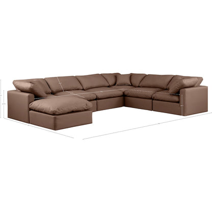 Indulge Brown Vegan Leather Modular Sectional