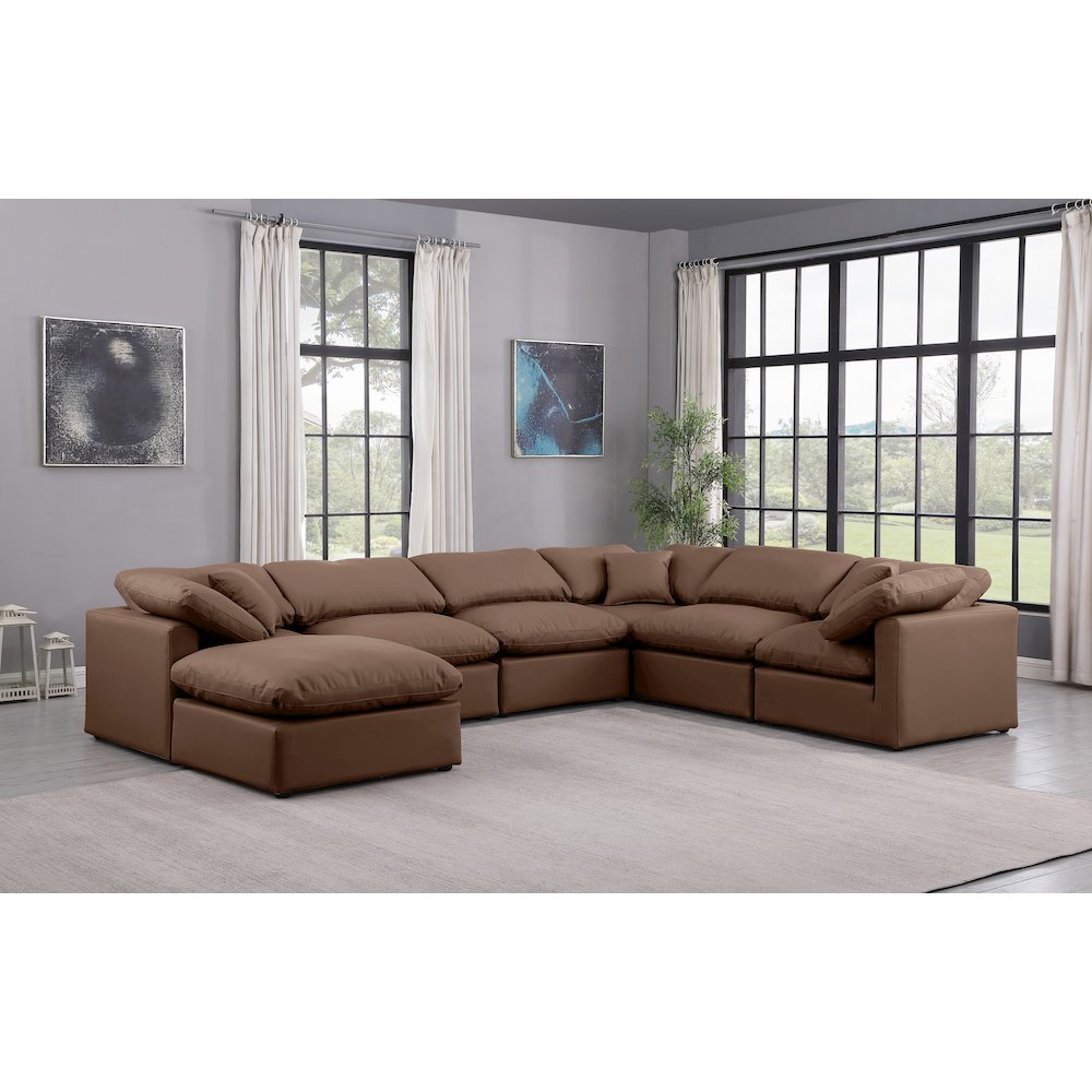 Indulge Brown Vegan Leather Modular Sectional