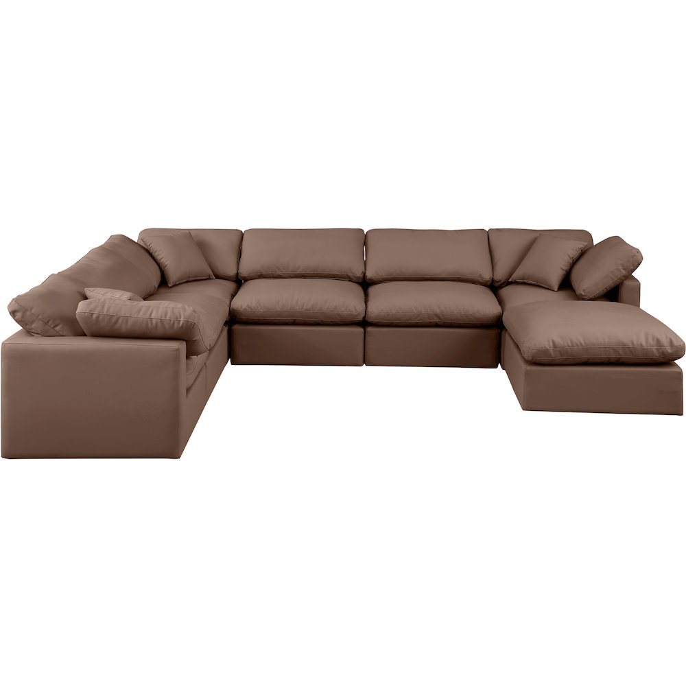 Indulge Brown Vegan Leather Modular Sectional